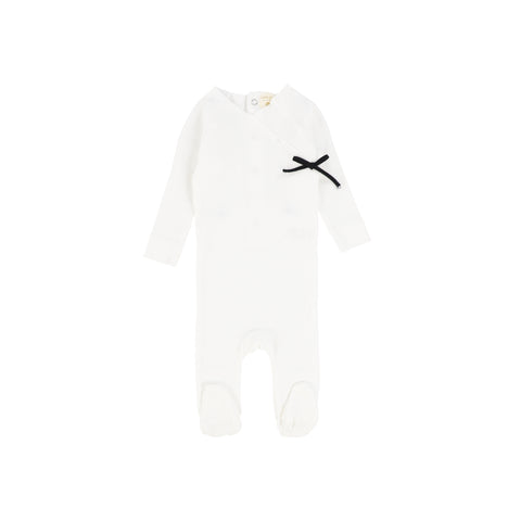 Analogie Rib Wrap Footie - Winter White/Black