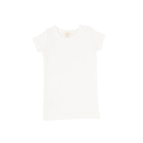 Lil Legs Ribbed T-Shirt Short Sleeve - Winter White