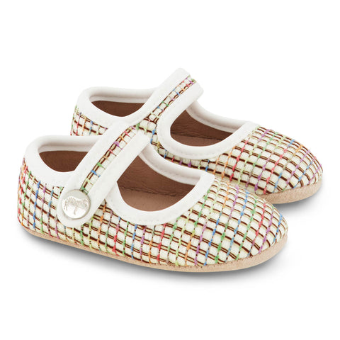 Zeebra Kids Hard Sole Woven Mary Janes - Multicolor