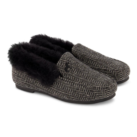 Zeebra Kids Raven Black Fur Slippers