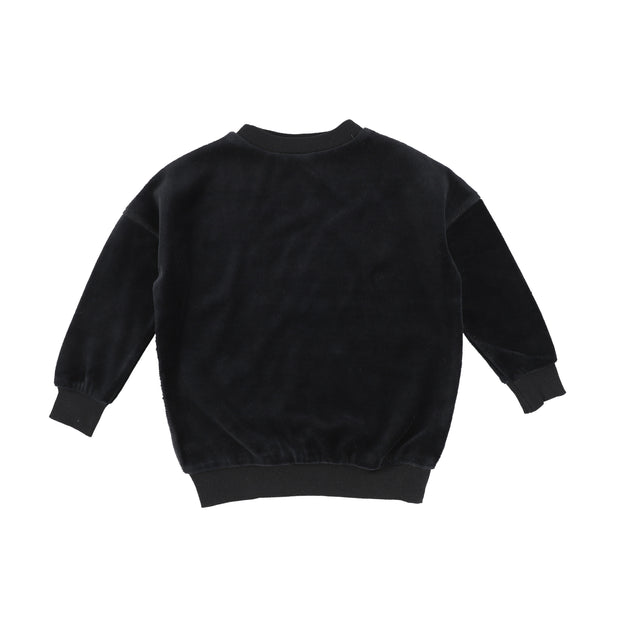 Analogie Velour Oversized Sweater - Black