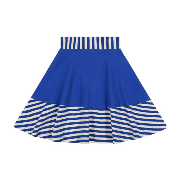 Teela Rib Stripe Girl's Skirt - Sailor