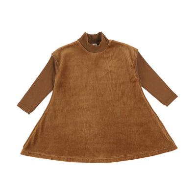 Analogie Velour Dress - Caramel