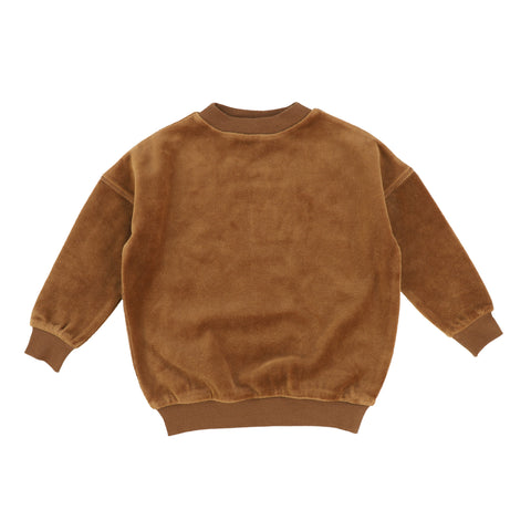 Analogie Velour Oversized Sweater - Caramel