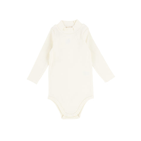 Lil Legs Ribbed Mock Neck Onesie - Ivory