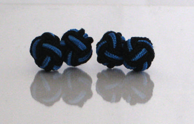 Black & Blue Silk Knot Cufflinks