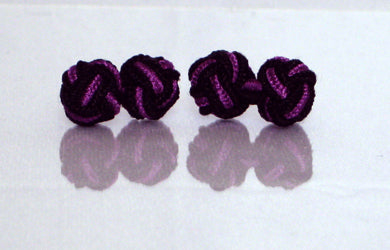 Black & Purple Silk Knot Cufflinks