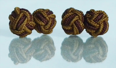 Caramel Brown Silk Knot Cufflinks