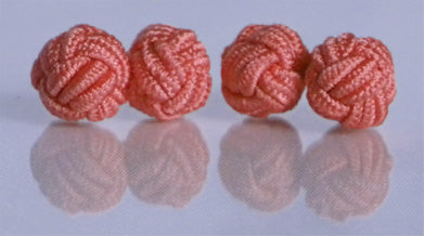 Coral Silk Knot Cufflinks
