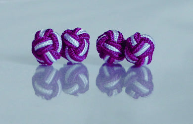 Purple & White Silk Knot Cufflinks