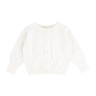 Lil Legs Pointelle Cardigan - Winter White