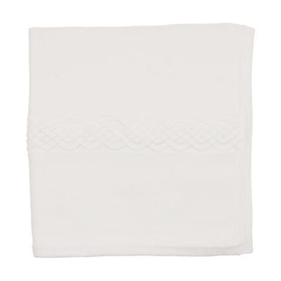 Lilette Knit Bris Blanket - Pure White Cable