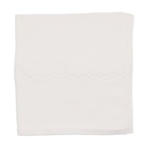 Lilette Knit Bris Blanket - Pure White Cable