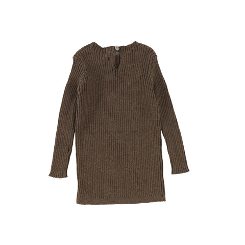 Analogie Long Sleeve Knit Sweater  - Dark Walnut AW20