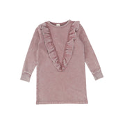 Analogie Denim Ruffle Dress - Pink Wash AW20