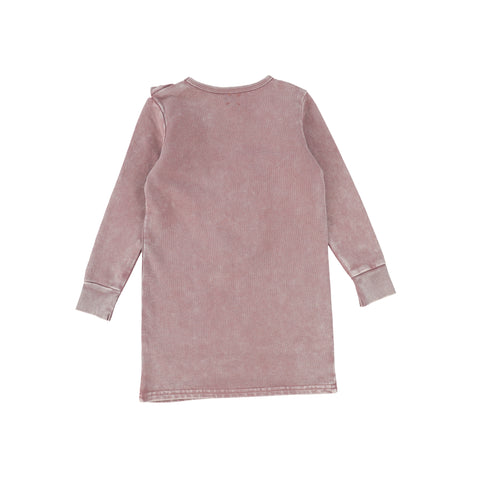 Analogie Denim Ruffle Dress - Pink Wash AW20