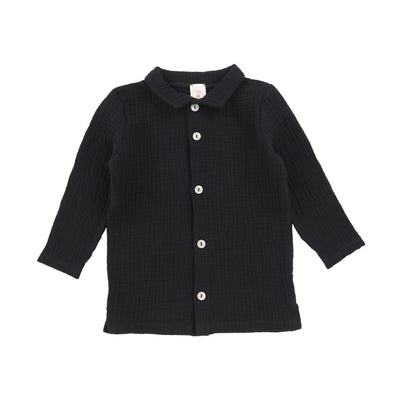 Analogie Muslin Button Down Shirt - Black