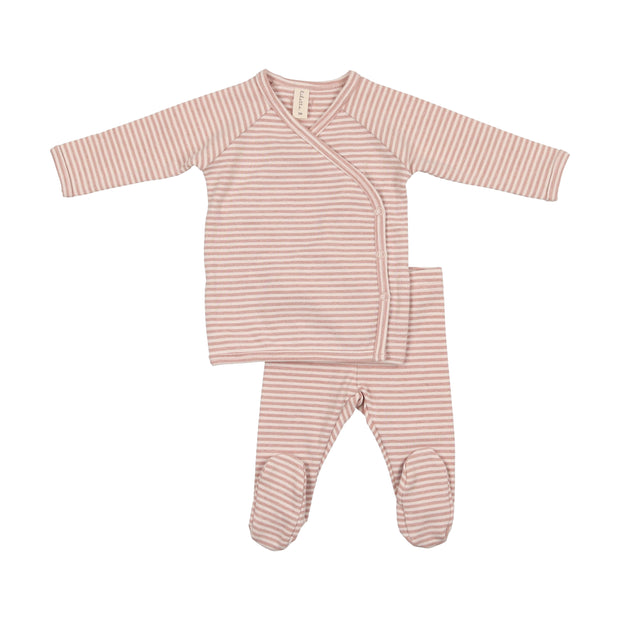 Lilette Heather Stripe Lounge Set - Heather Pink Stripe