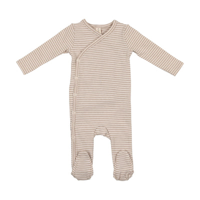 Lilette Heather Stripe Footie - Heather Oatmeal Stripe