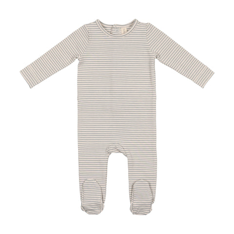 Lilette Signature Striped Footie - Blue Stripe