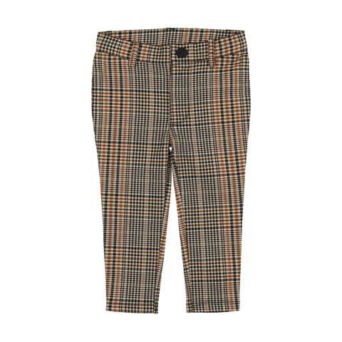 Analogie Printed Pants - Navy/Ecru Plaid