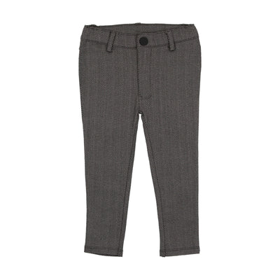 Analogie Printed Pants - Black Herringbone