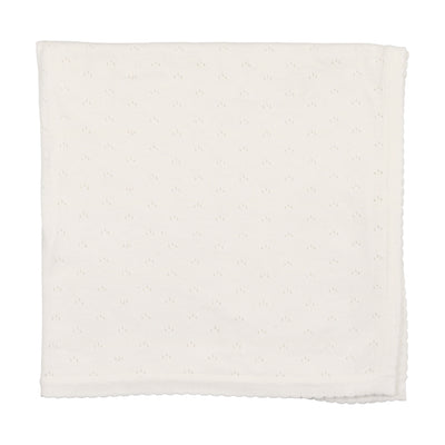 Lilette Pointelle Knit Blanket - White