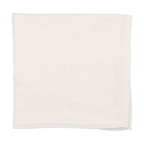 Lilette Pointelle Knit Blanket - White