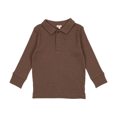 Lil Legs Ribbed Polo - Taupe