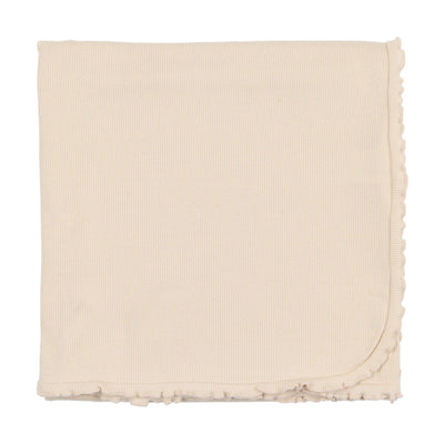 Lil Legs Ribbed Ruffle Blanket - Stone