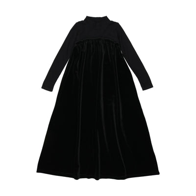 Lil Legs Velour Shabbos Robe - Long - Black