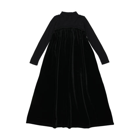 Lil Legs Velour Shabbos Robe - Long - Black