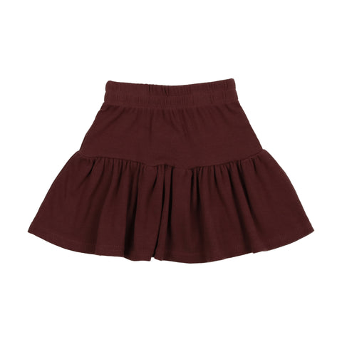 Lil Legs Ribbed Skirt - Brick