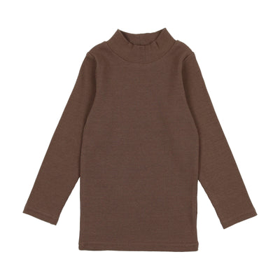 Lil Legs Ribbed Mock Neck - Taupe