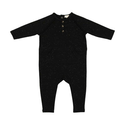 Lil Legs Boys Footless Romper - Black Speckle