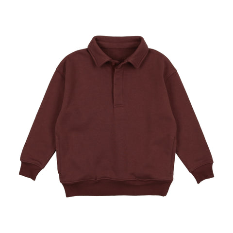 Lil Legs Boys Polo Sweatshirt - Brick