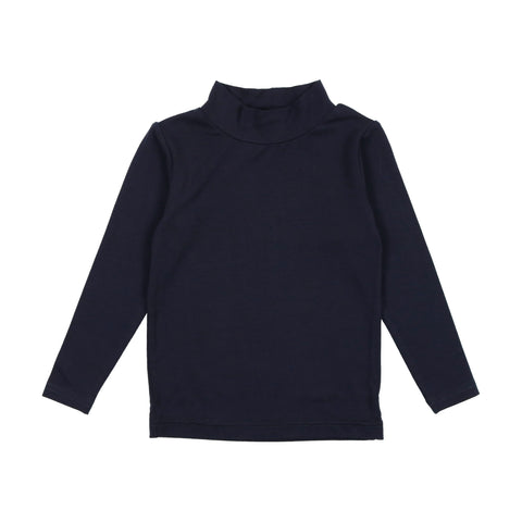 Lil Legs Bamboo Mock Neck - Navy