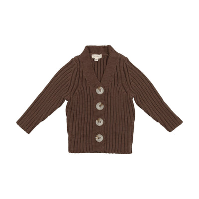 Lil Legs Knit V Cardigan - Brown