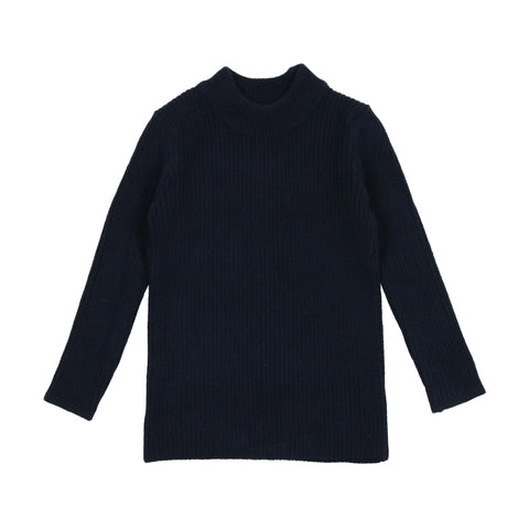 Lil Legs Knit Mock Neck - Navy