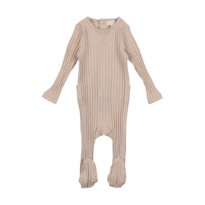 Lil Legs Wide Ribbed Footie - Sand