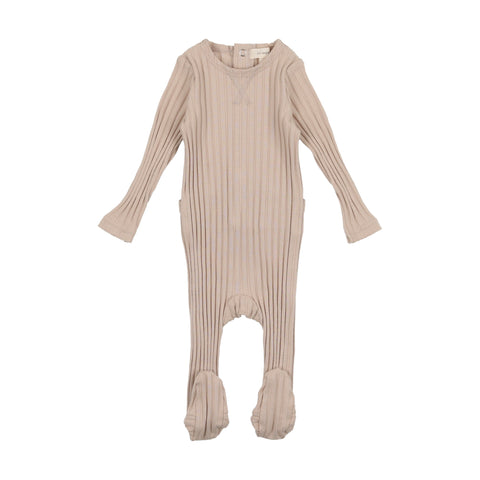 Lil Legs Wide Ribbed Footie - Sand