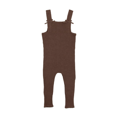 Lil Legs Knit Girls Overalls - Brown