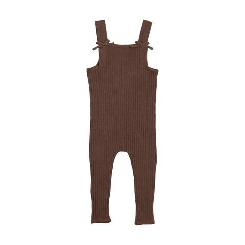 Lil Legs Knit Girls Overalls - Brown