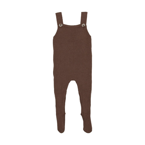 Lil Legs Knit Boys Overalls - Brown