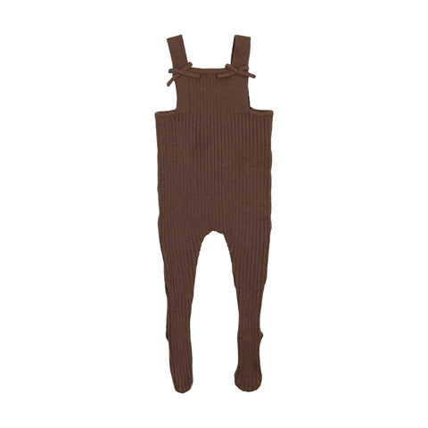 Lil Legs Knit Girls Overalls - Brown