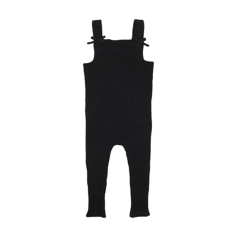 Lil Legs Knit Girls Overalls - Black