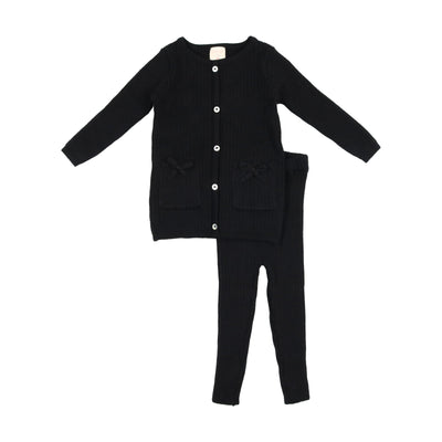 Analogie Knit Girls Set - Black