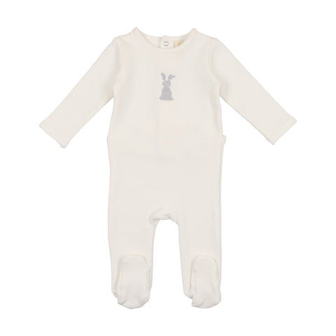 Lilette Bunny Footie - White/Blue