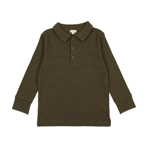 Lil Legs Ribbed Polo - Evergreen