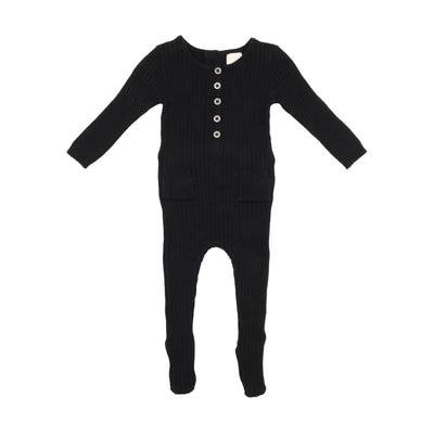 Analogie Knit Boy Footie - Black